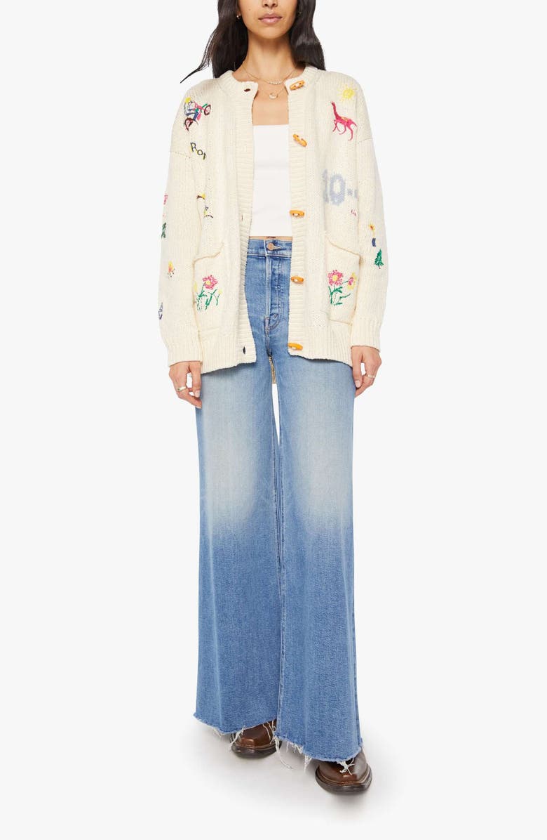 MOTHER The Long Drop Embroidered Cardigan, Alternate, color, Out There
