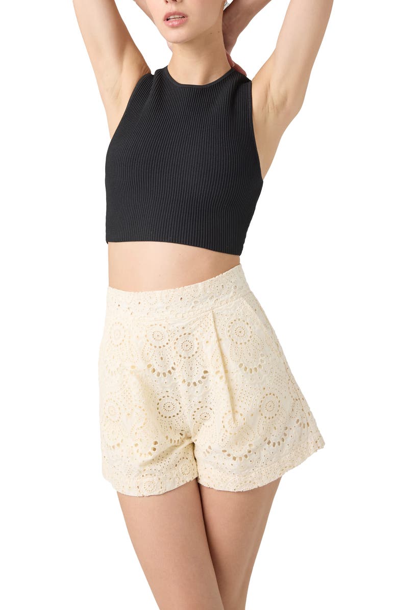 BLANKNYC Cotton Eyelet Shorts, Alternate, color, Roaming Free