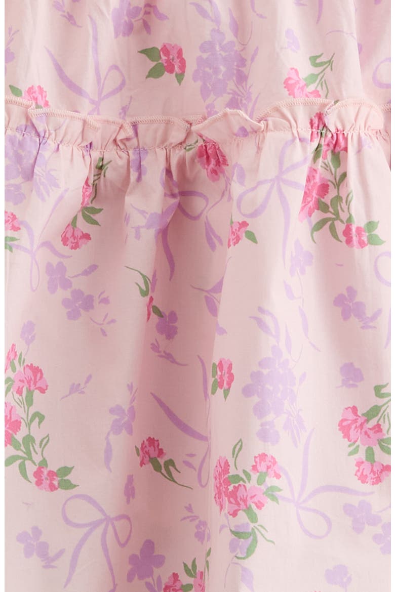 Kids' Floral Faux Wrap Cotton Skirt, Alternate, color, PINK BALM BOW FLORAL