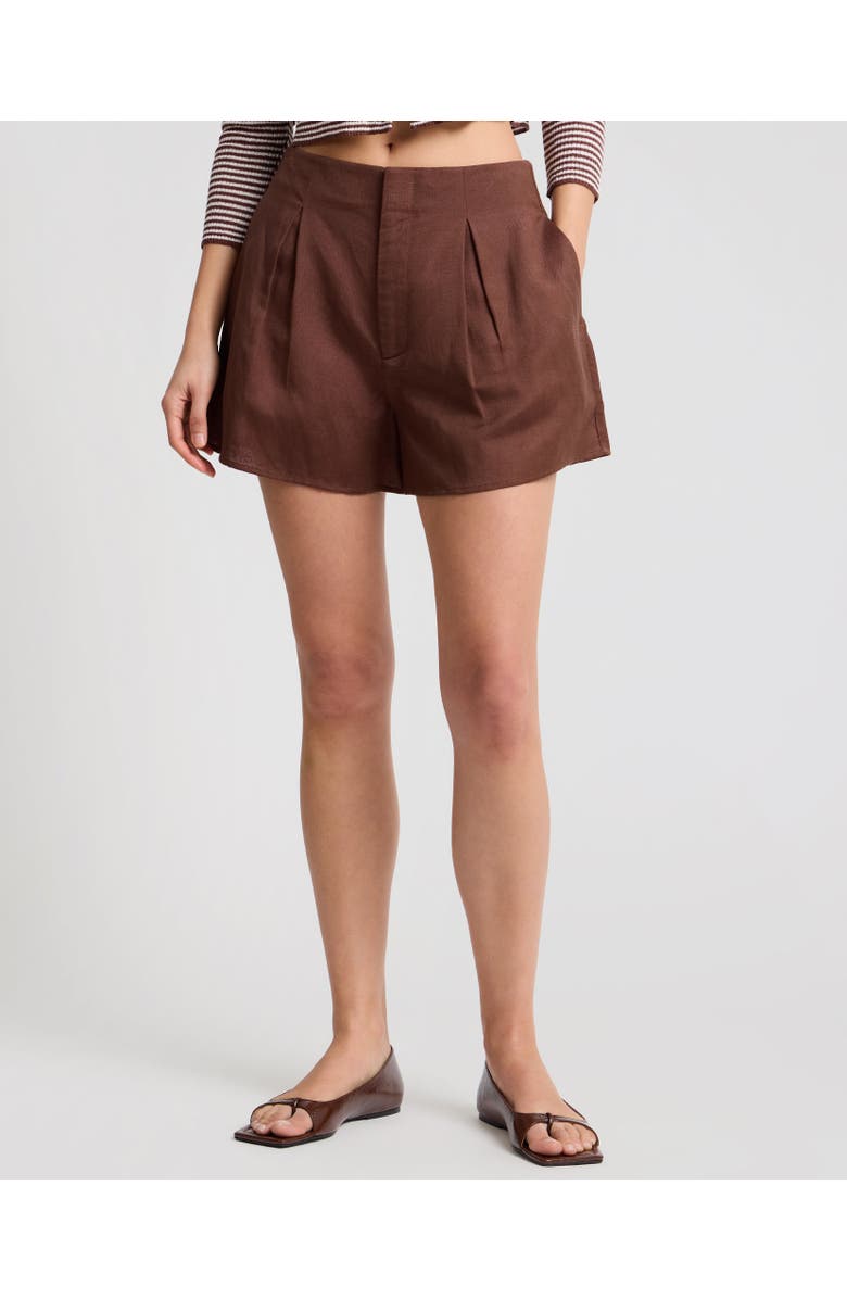 Onia Air Linen Wide Leg Short, Main, color, Brown