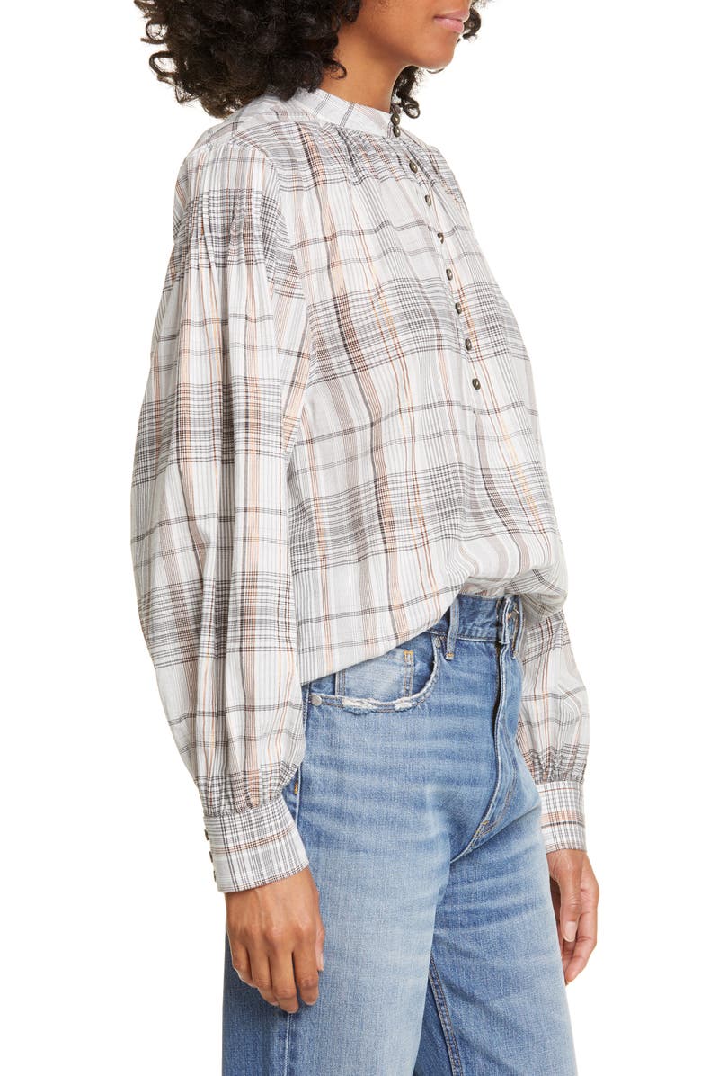 La Vie Rebecca Taylor Metallic Plaid Shirt, Alternate, color, 