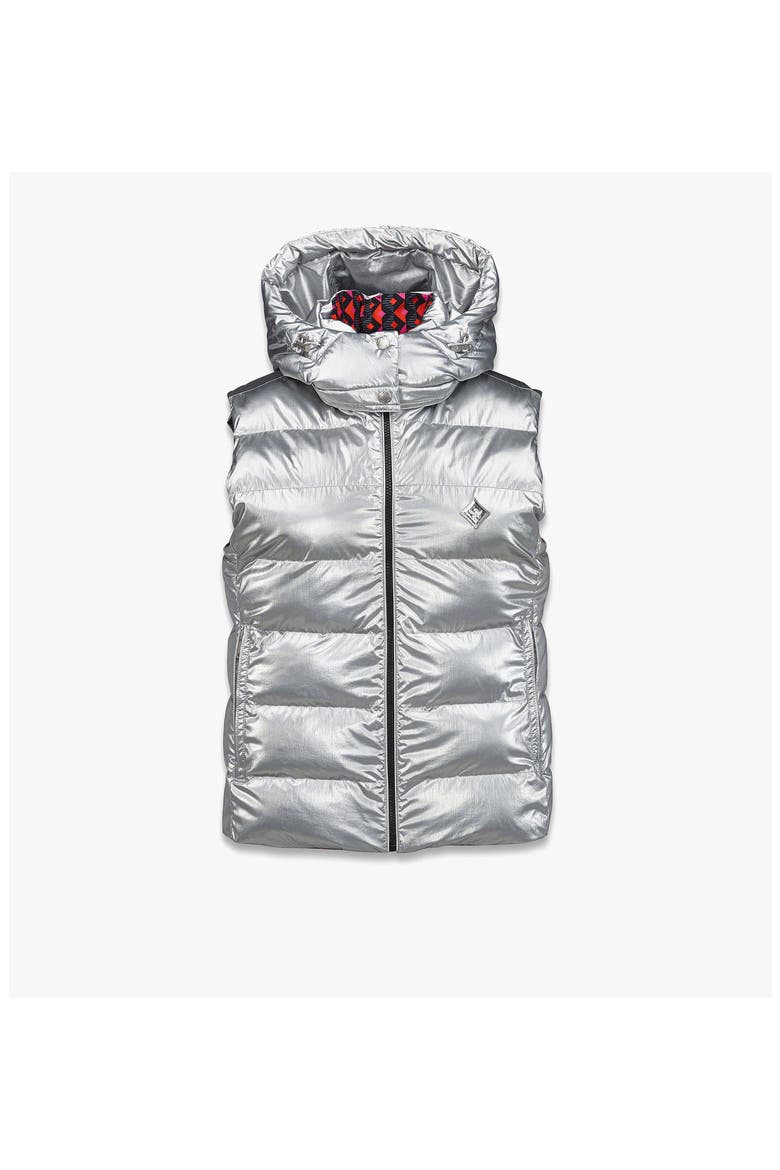 Reversible Puffer Vest, Main, color, Metallic Silver