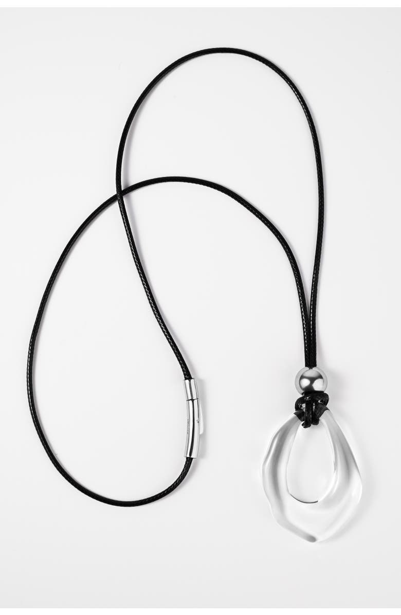 Zynnia Collective See Through Sphere Cord Necklace, Main, color, Silver