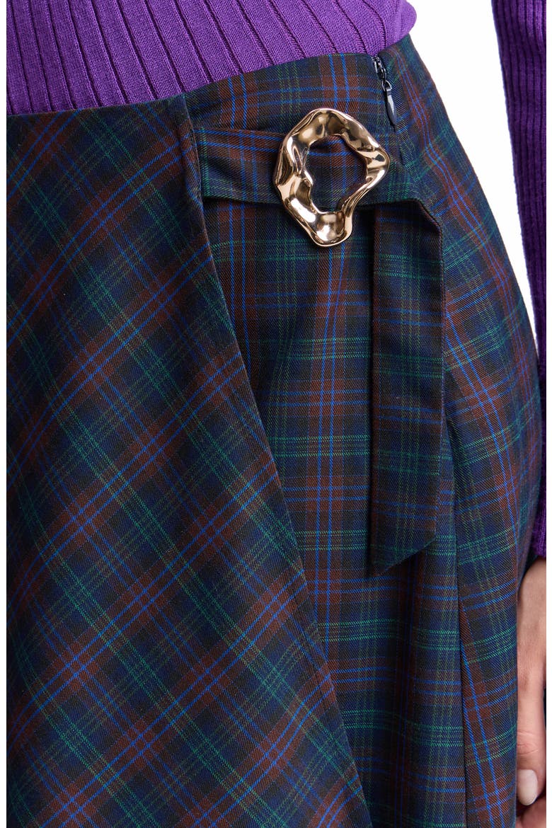 Plaid Scarf Midi Skirt, Alternate, color, MERLOT-NAVY PLAID