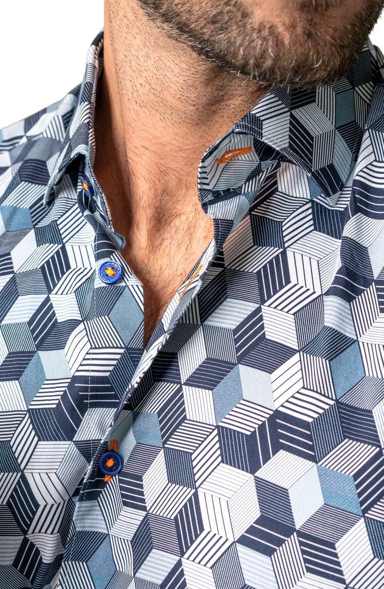 Maceoo Fibonacci Future Cotton Button-Up Shirt, Alternate, color, Grey