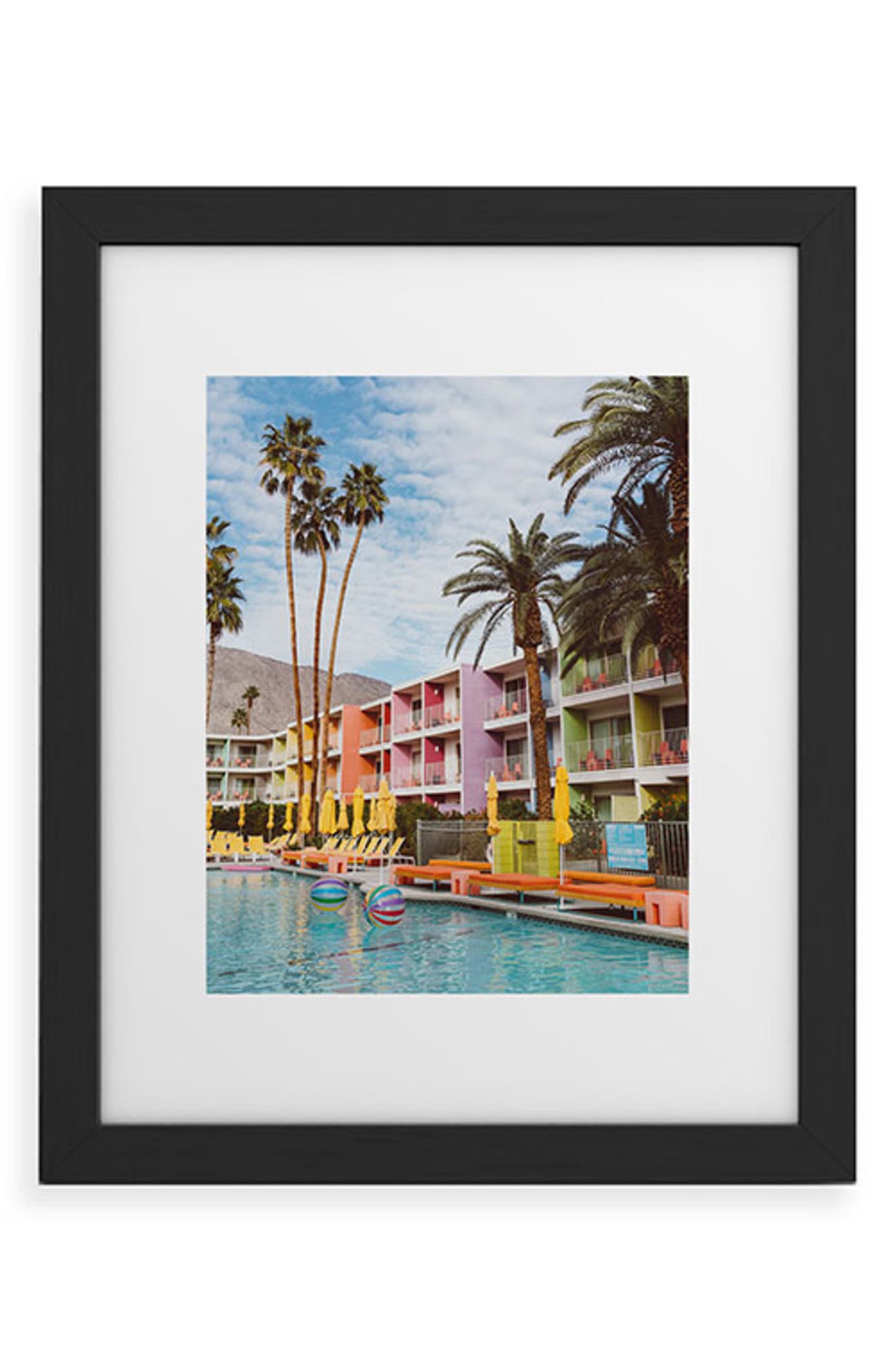 Deny Designs Palm Springs Pool Day VII Framed Art Print in Black Frame 18X24 