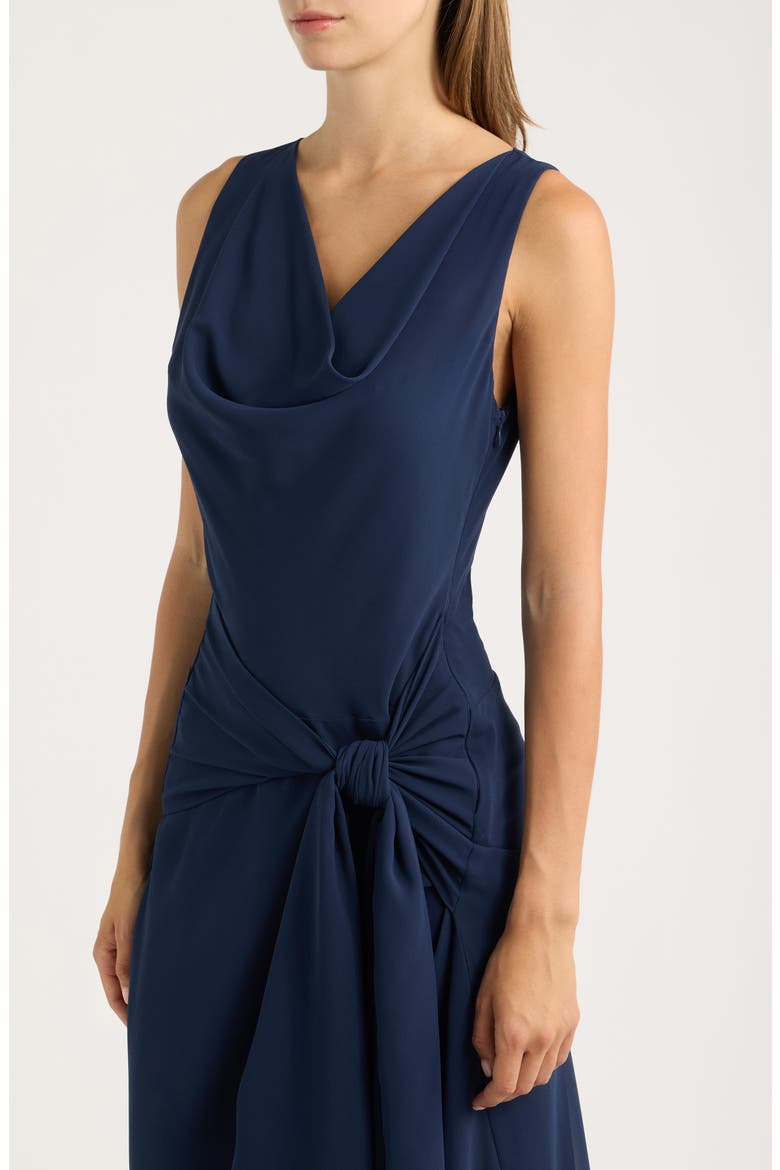 Oriane Front Tie Maxi Dress, Alternate, color, NAVY