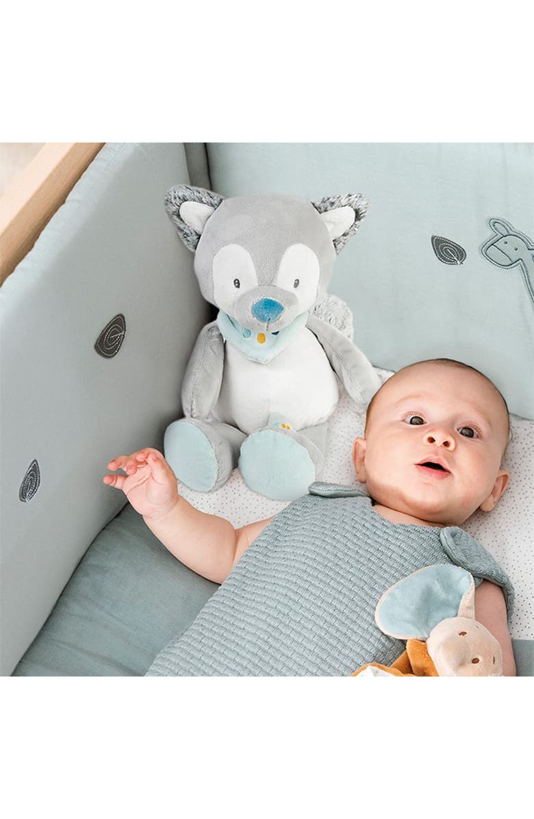 Nattou Cuddly Tiloo the Wolf Stuffed Animal, Alternate, color, Blue/ Grey