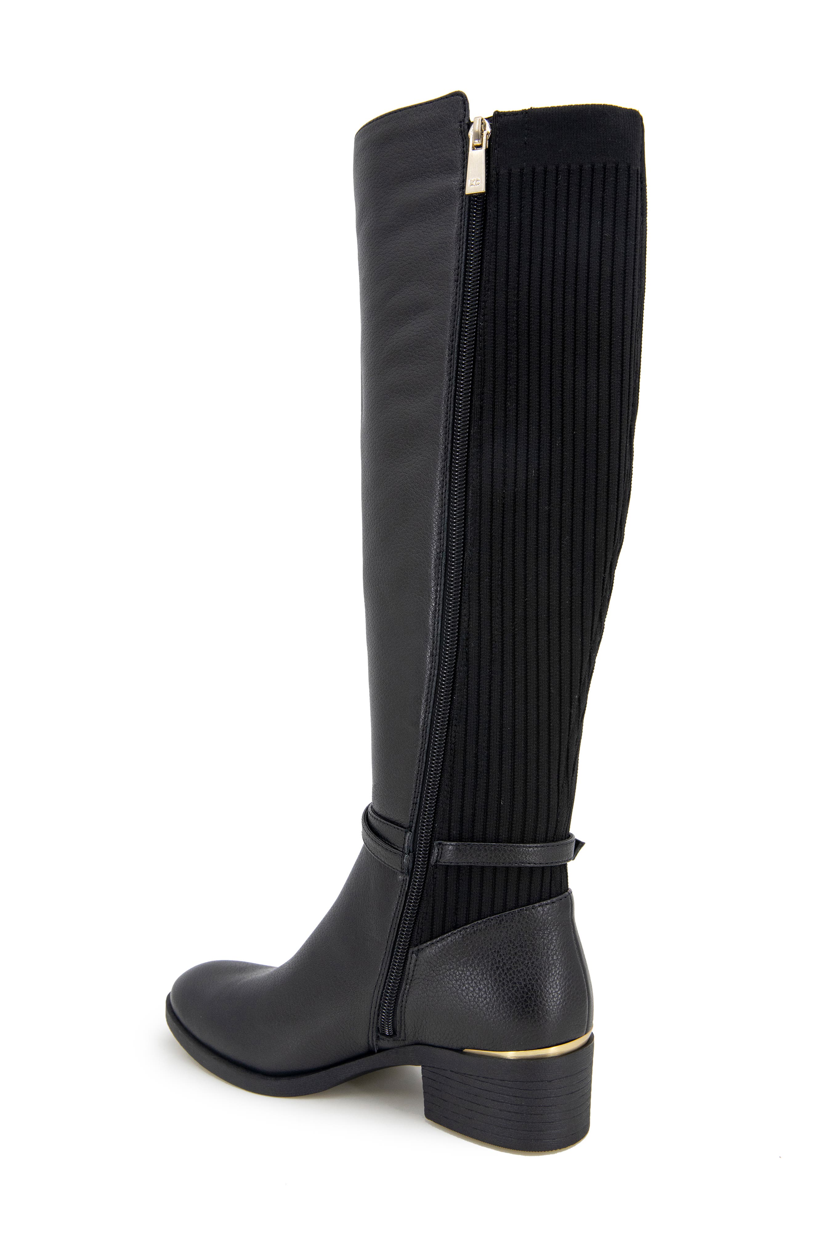 Kenneth Cole Lanica Knee High Boot, Alternate, color, Black Leather