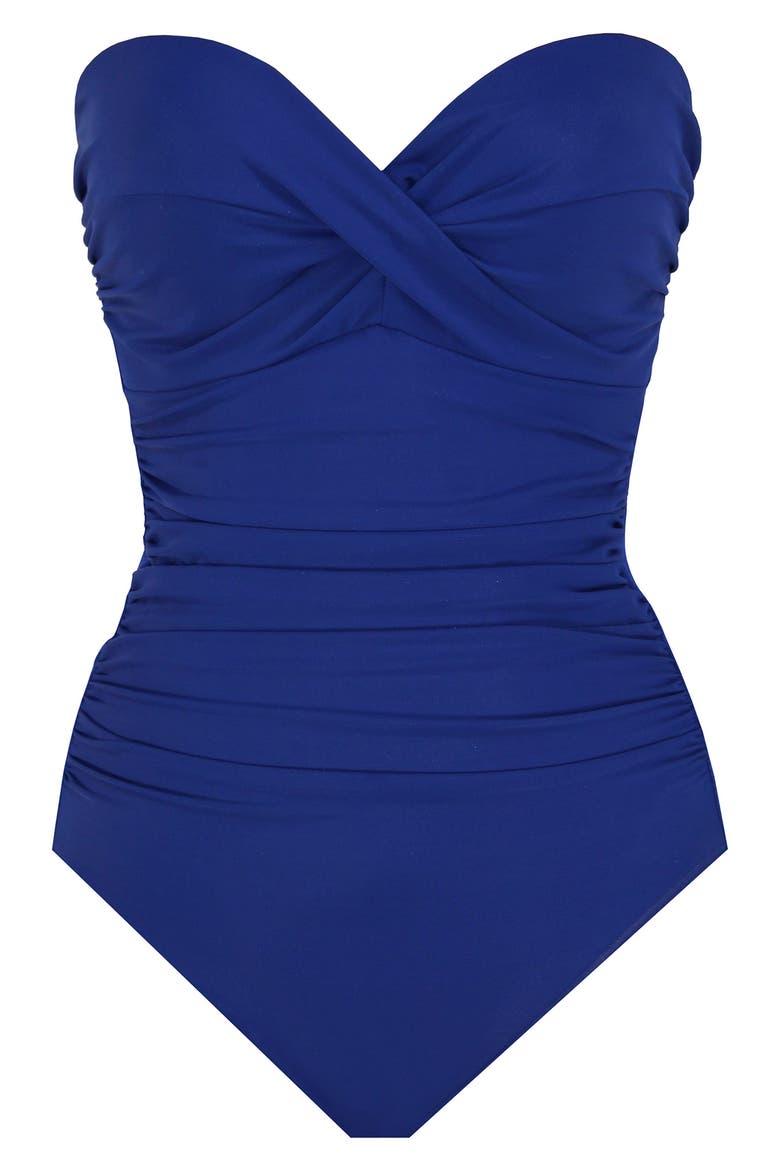 Rock Solid Madrid Bandeau One-Piece Swimsuit, Alternate, color, AZL