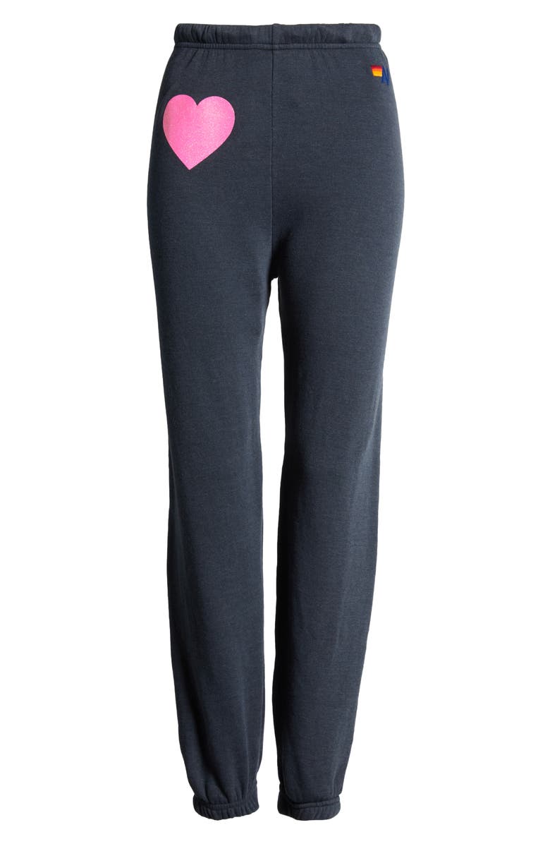 Aviator Nation Glitter Heart Sweatpants, Alternate, color, 