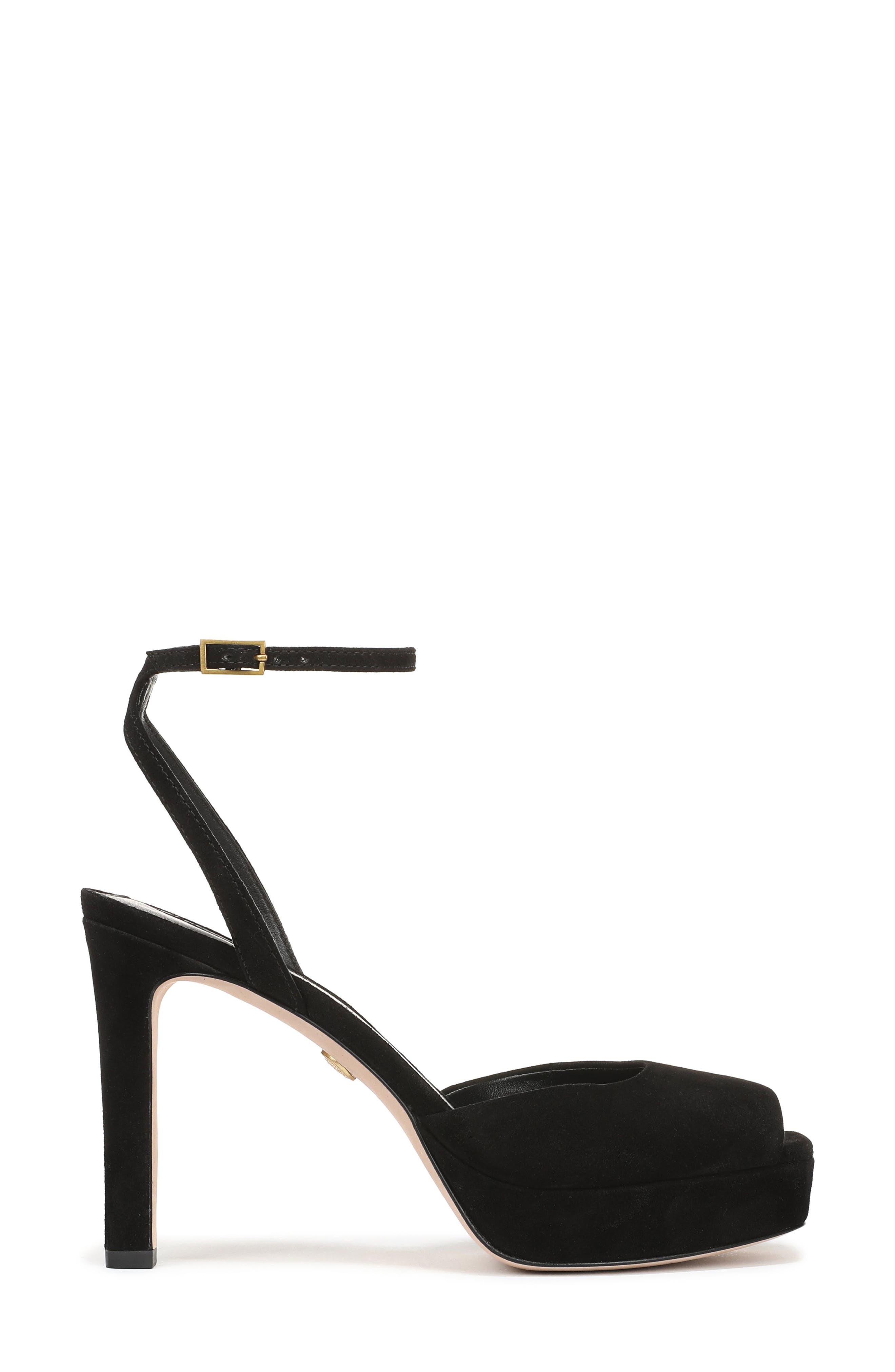 Veronica Beard Brianne Ankle Strap Platform Sandal, Alternate, color, Black