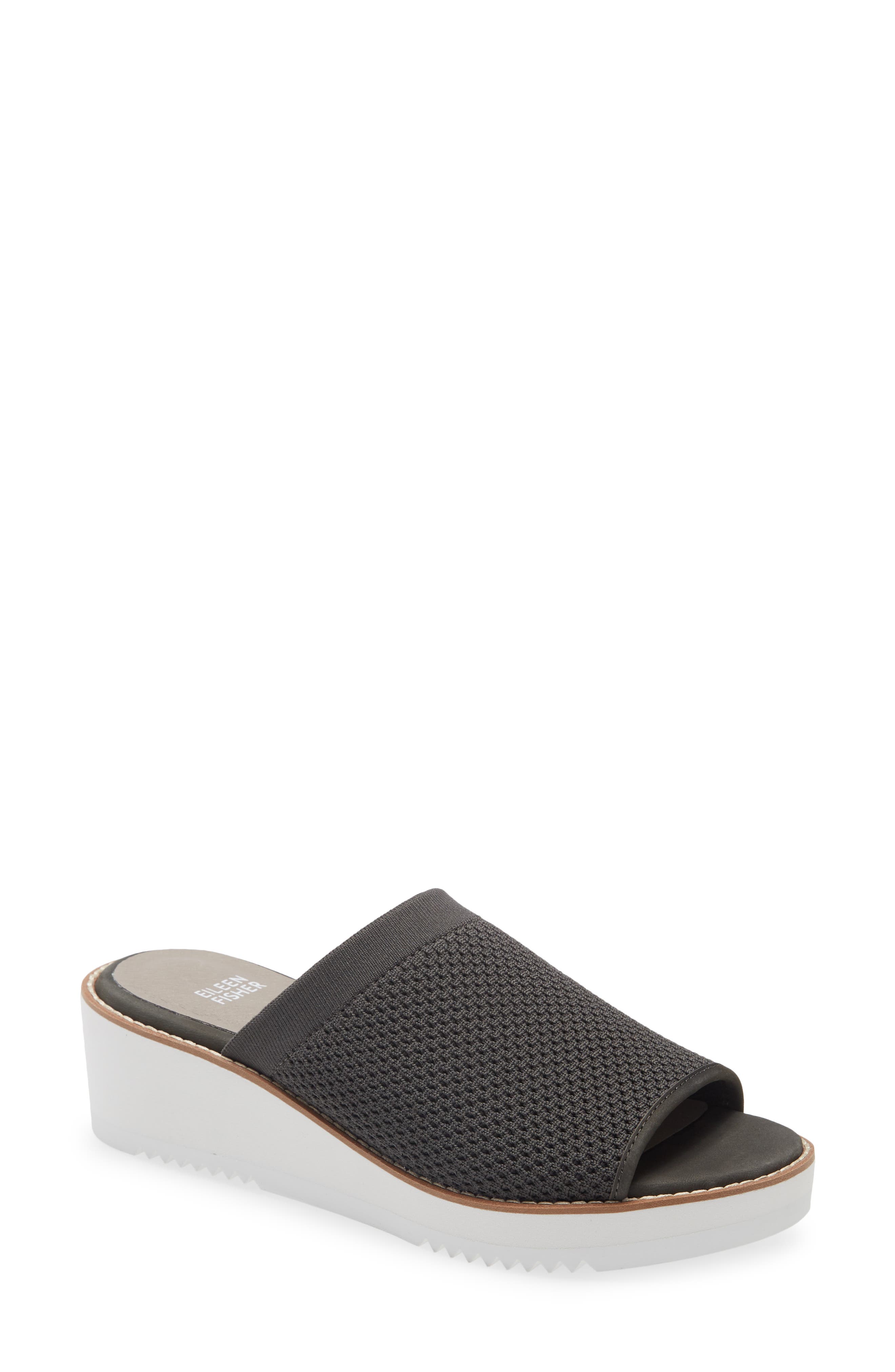 Telly Wedge Slide Sandal, Main, color, GRAPHITE NUBUCK