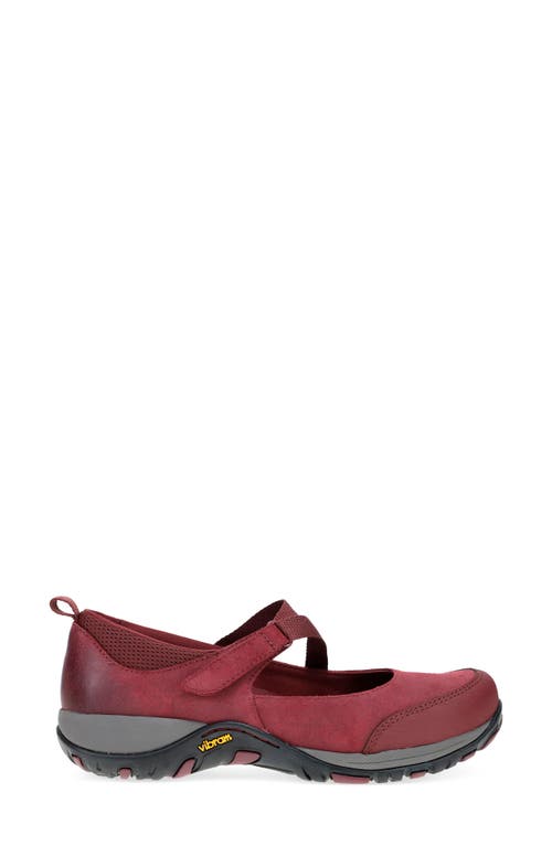 Dansko Primrose Flat In Wine Burnished Suede