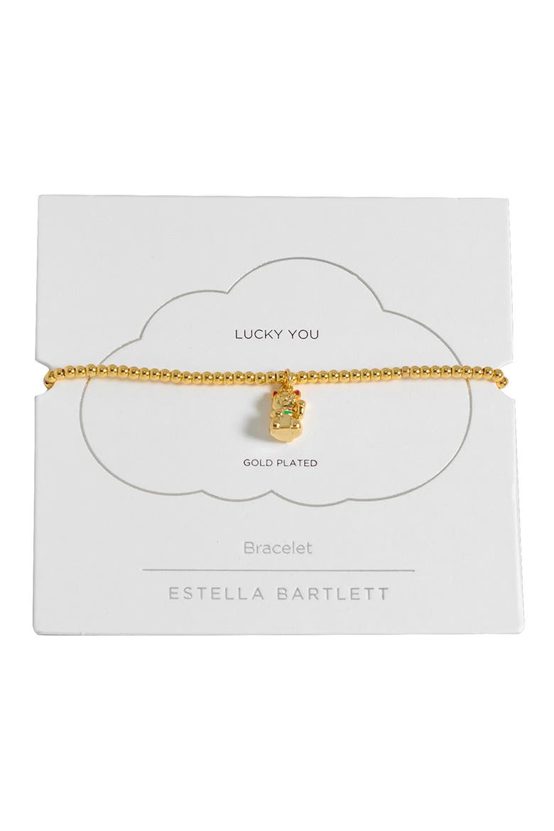 Lucky Cat Sienna Stretch Bracelet, Main, color, GOLD