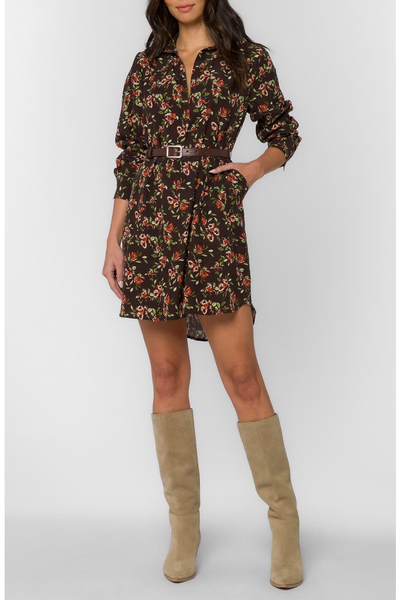 Tessa Floral Belted Shift Shirtdress, Alternate, color, WATERCOLOR