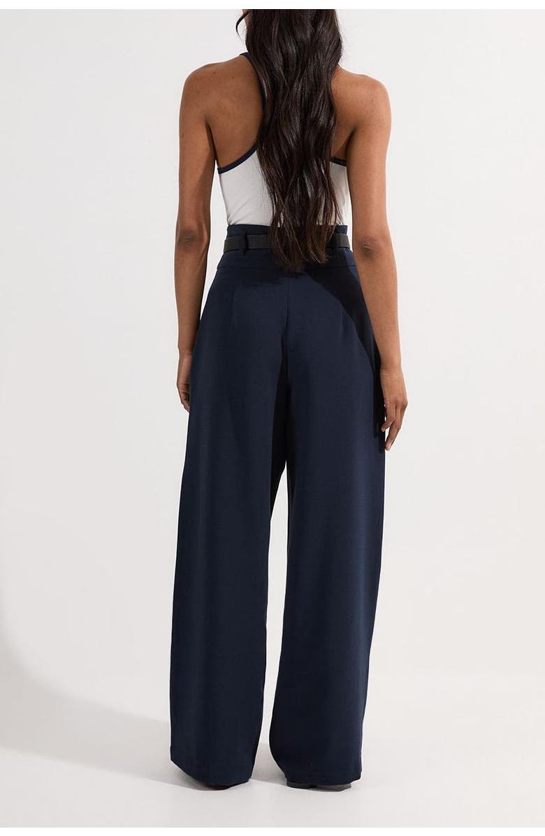 Karen Millen High Waist Wide Leg Pants, Alternate, color, Navy