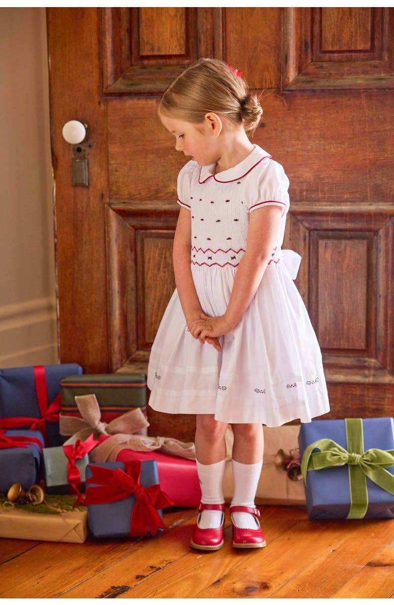 Little English Kids' Holly Smocked Claiborne Dress, Alternate, color, Holly