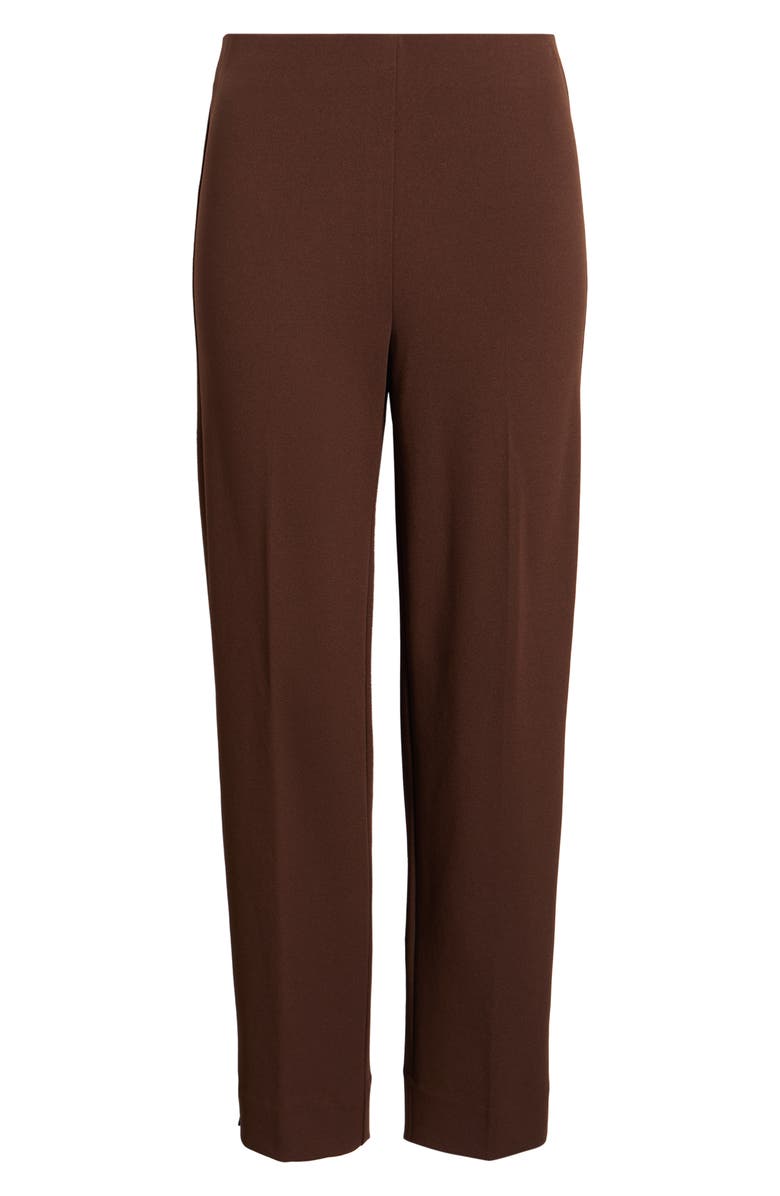 Anne Klein Hollywood Waist Straight Leg Ankle Pull-On Pants, Main, color, Dark Chocolate