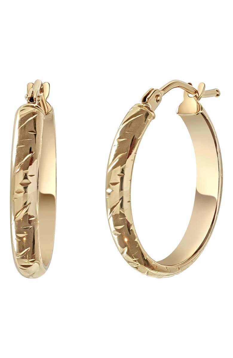 Bony Levy 14K Gold Texture Hoop Earrings, Main, color, 14K Yellow Gold