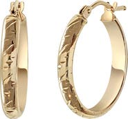 Bony Levy 14K Gold Texture Hoop Earrings