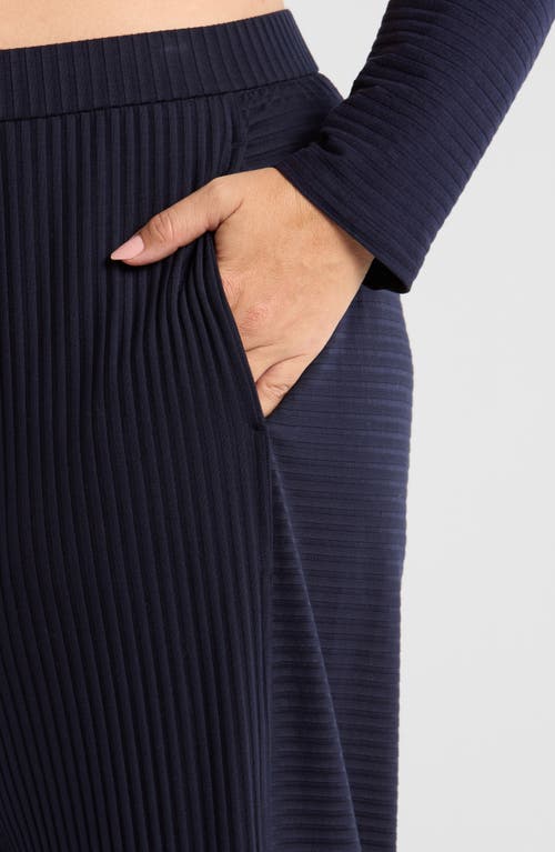 Eileen Fisher Ankle Length Rib Lantern Pants In Ink