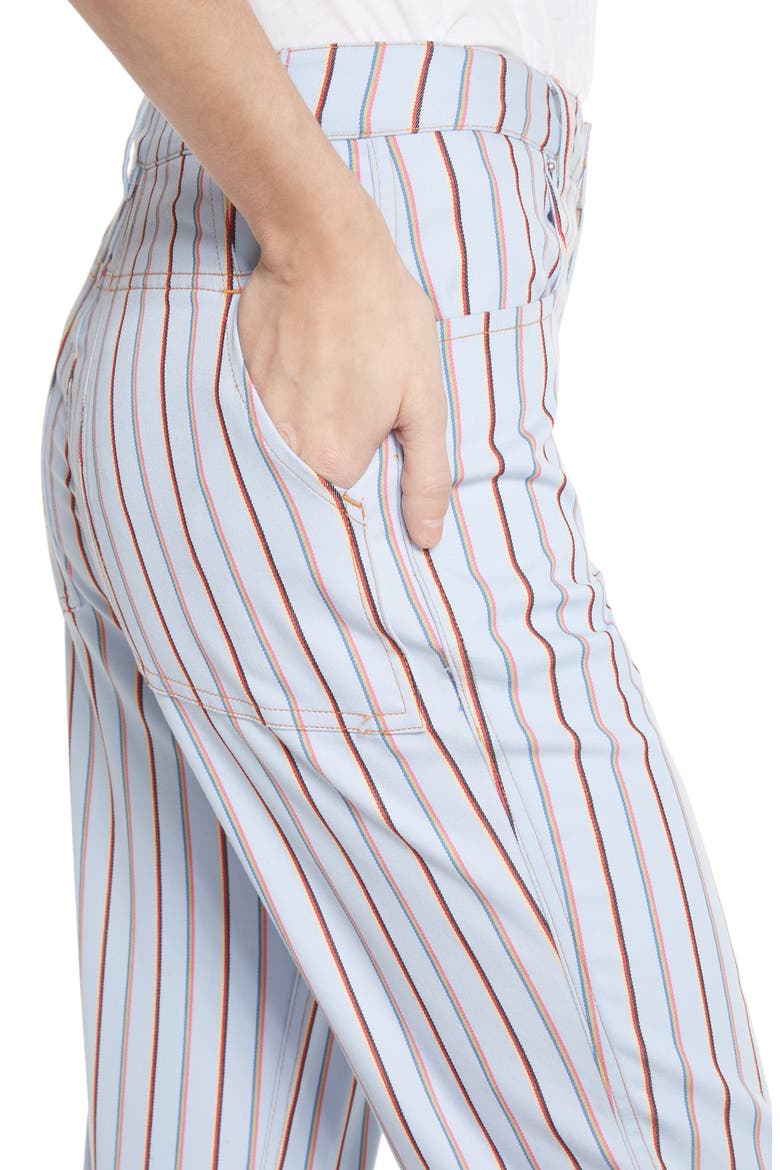 Stripe High Waist Denim Jeans, Alternate, color, SKY MULTI STRIPE