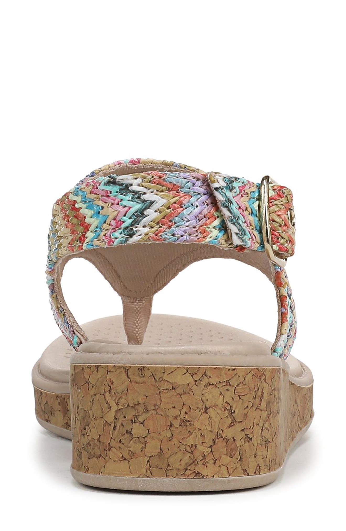 LifeStride Beachy Wedge Slingback Sandal, Alternate, color, Beige Multi - 250