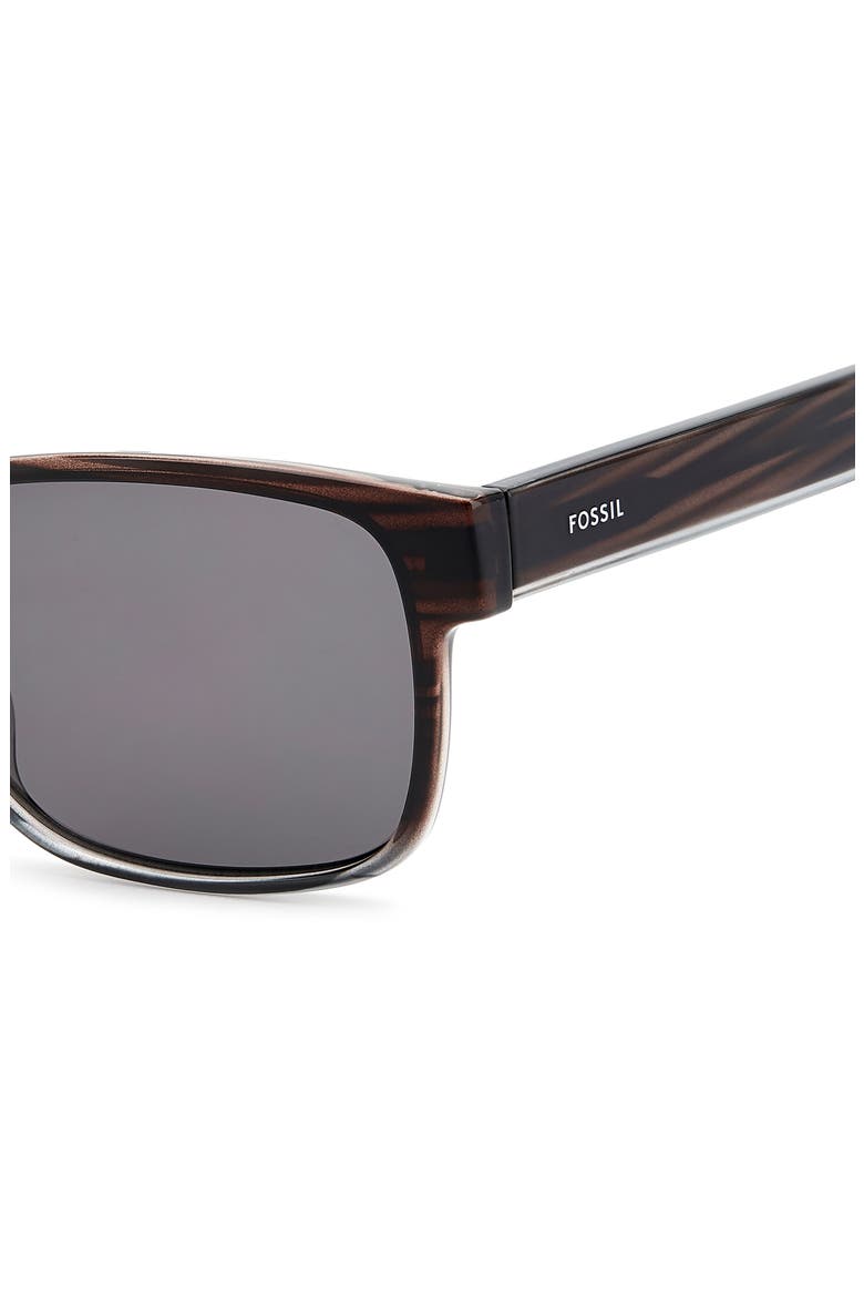 58mm Rectangular Sunglasses, Alternate, color, BROWN HORN/ GREY