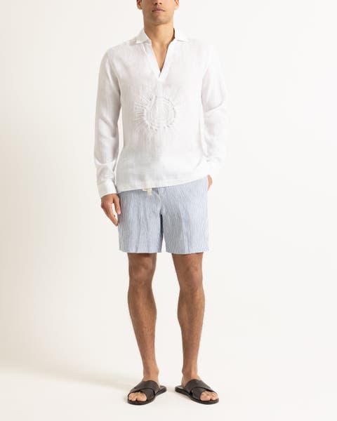 Ridley Embroidery Relaxed Fit Linen Sunshine Embroidery Shirt