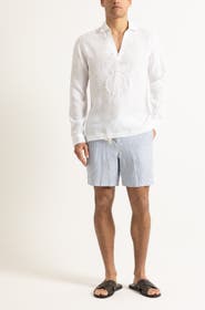 Orlebar Brown Ridley Embroidery Relaxed Fit Linen Sunshine Embroidery Shirt