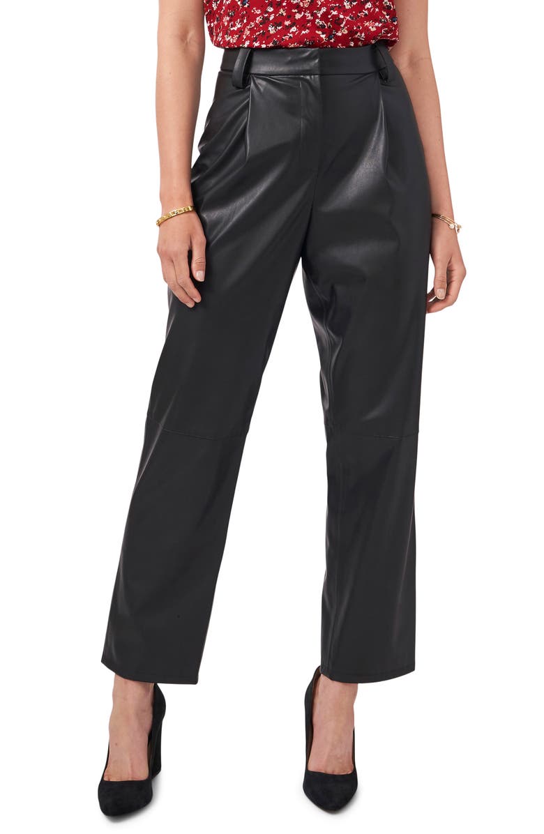Vince Camuto Straight Leg Faux Leather Pants, Alternate, color,