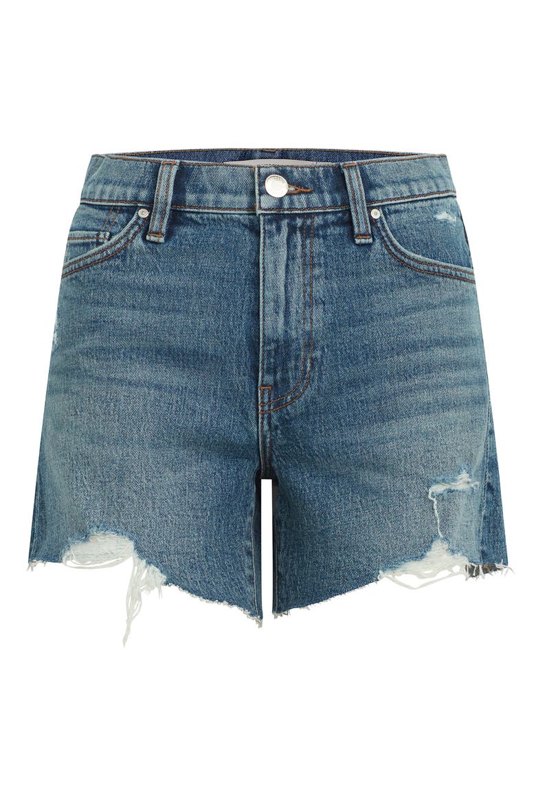 Devon High Waist Boyfriend Denim Shorts, Alternate, color, DESTRUCTED STAR
