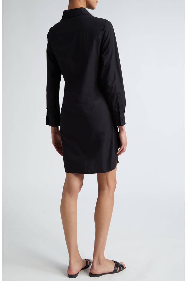 Gathered Poplin Shirtdress, Alternate, color, BLACK