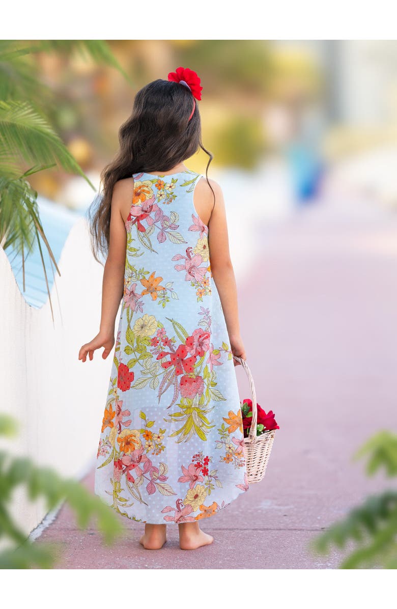 Mia Belle Girls Girls Paradise Dreams Sleeveless Hi-Lo Dress, Alternate, color, Blue