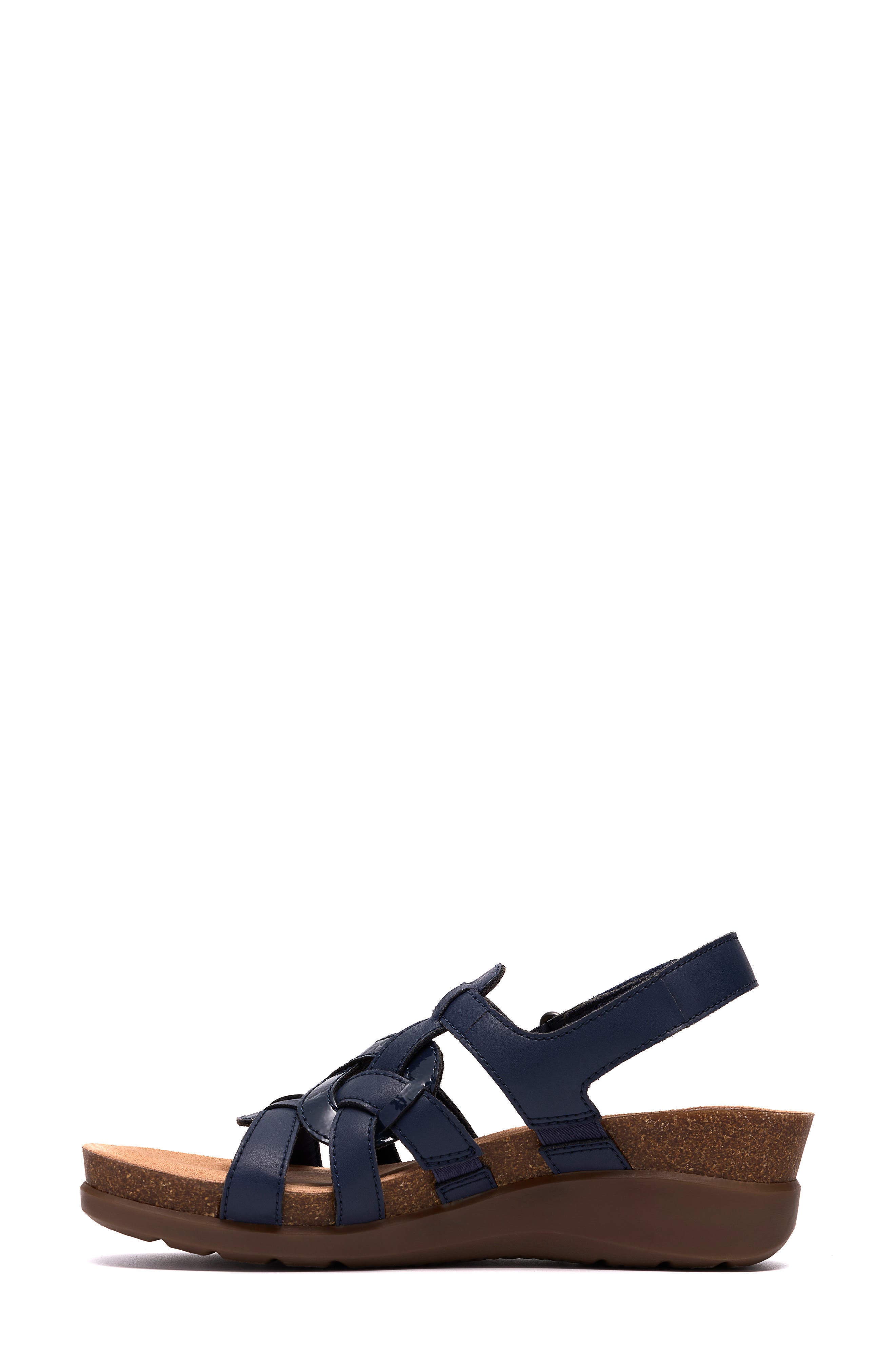 Calenne Gracie Wedge Sandal, Alternate, color, NAVY COMBO