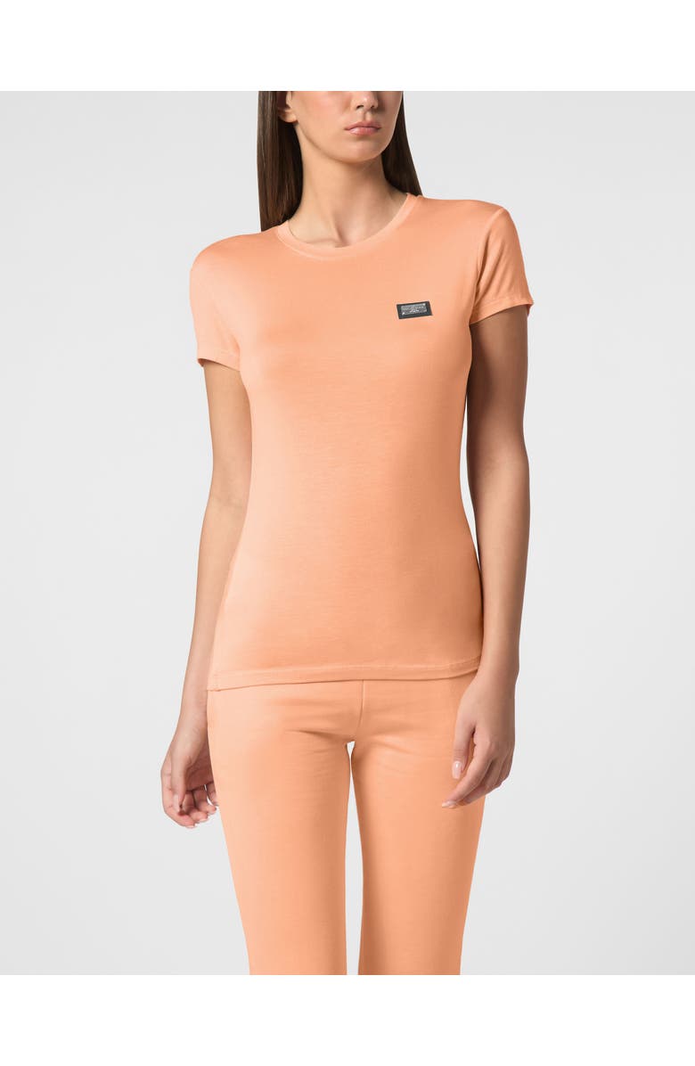 PHILIPP PLEIN Modal T-Shirt Sexy Pure Round Neck Ss Women, Main, color, Salmon