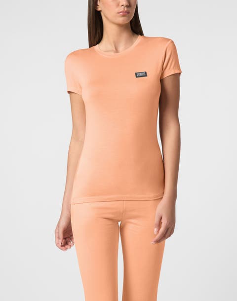 Modal T-Shirt Sexy Pure Round Neck Ss Women