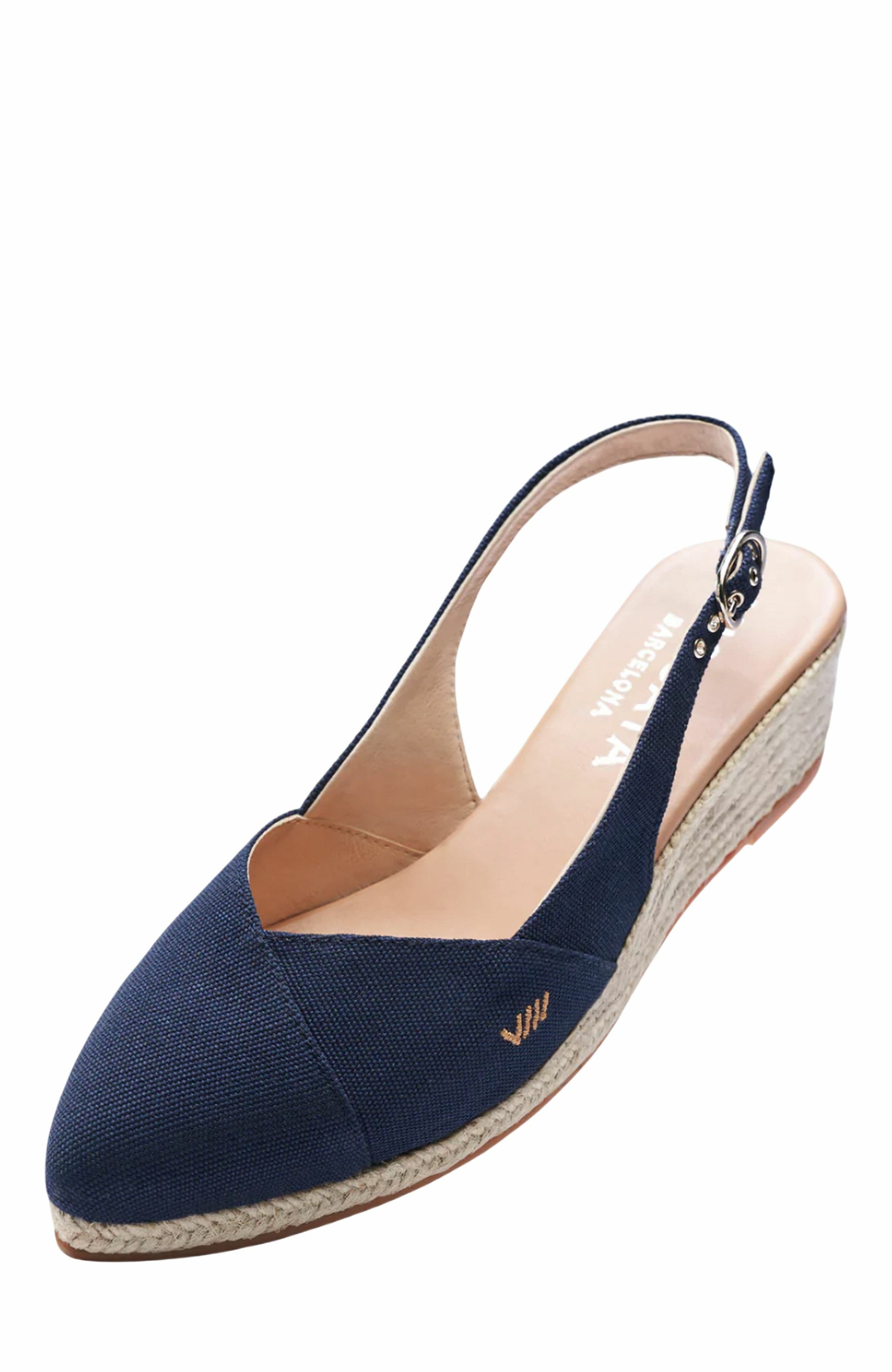 VISCATA Premia Canvas Espadrille Wedges, Alternate, color, Navy Blue