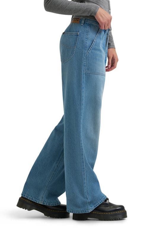 Lee Patch Pocket Slouchy Cotton & Linen Jeans In Blue