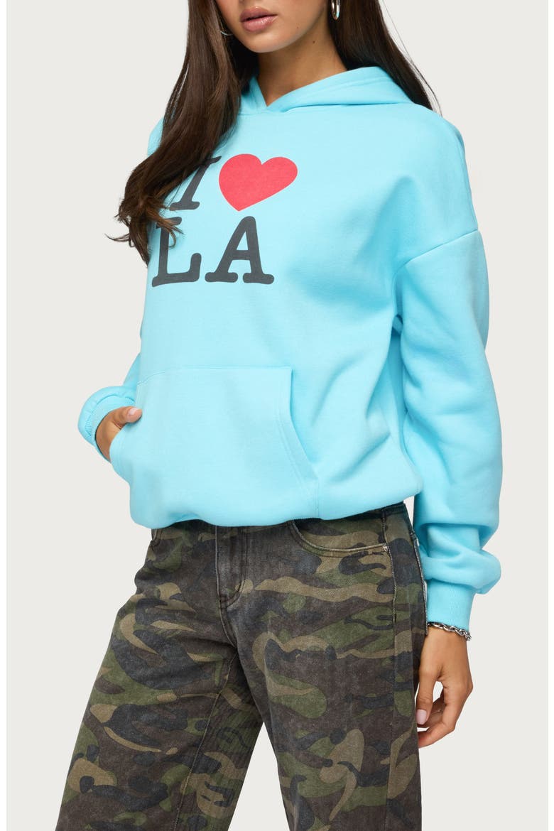 I Heart LA Hoodie, Alternate, color, TURQUOISE