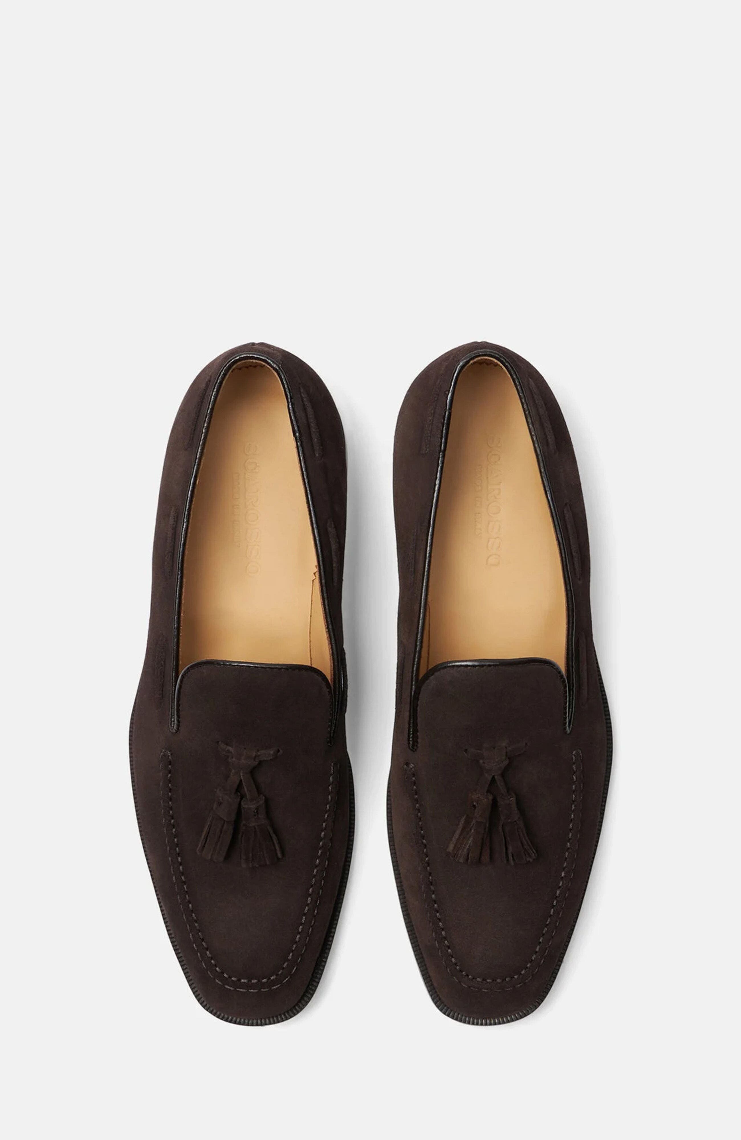 SCAROSSO Duccio Loafers, Alternate, color, Dark Brown Suede