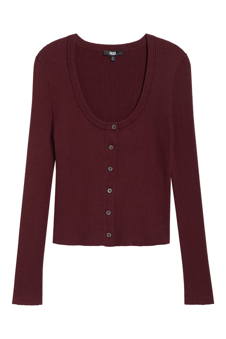 Lima Organic Cotton Blend Cardigan, Alternate, color, OXBLOOD