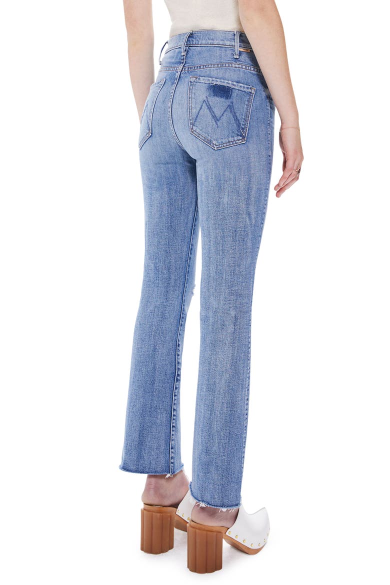 The Hustler High Waist Fray Ankle Flare Jeans, Alternate, color, CRASHING HARD