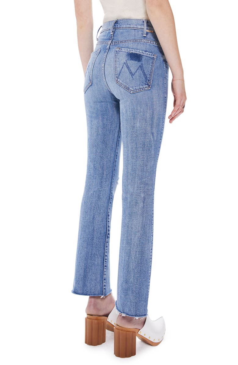 MOTHER The Hustler High Waist Fray Ankle Flare Jeans, Alternate, color,