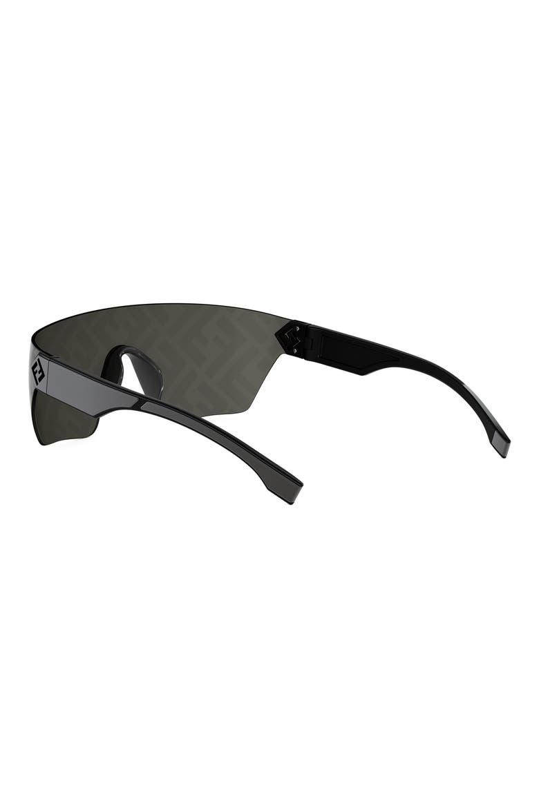 142mm Rimless Mask Sunglasses, Alternate, color, MATTE BLACK / SMOKE MIRROR