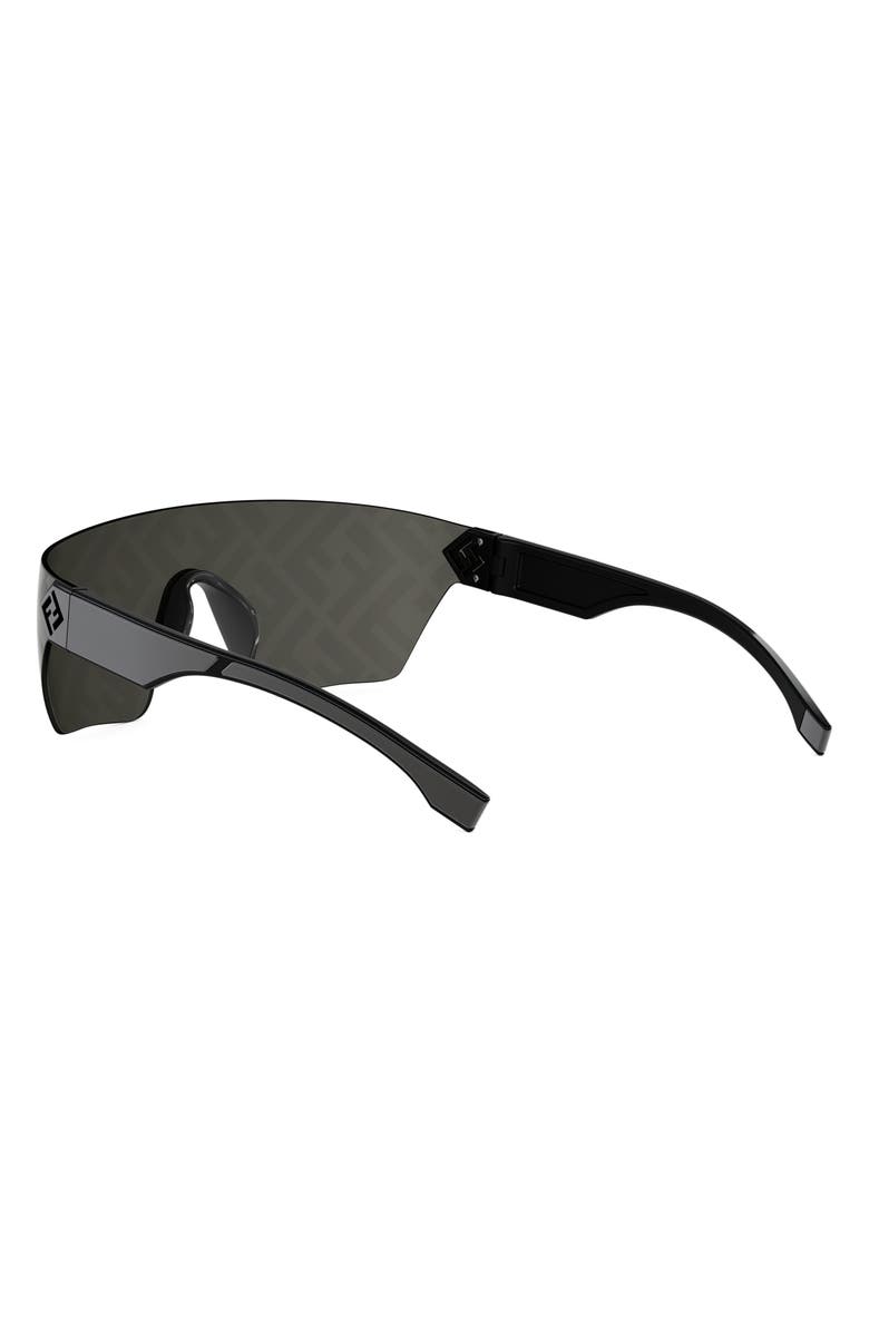 Fendi 142mm Rimless Mask Sunglasses, Alternate, color, Matte Black / Smoke Mirror