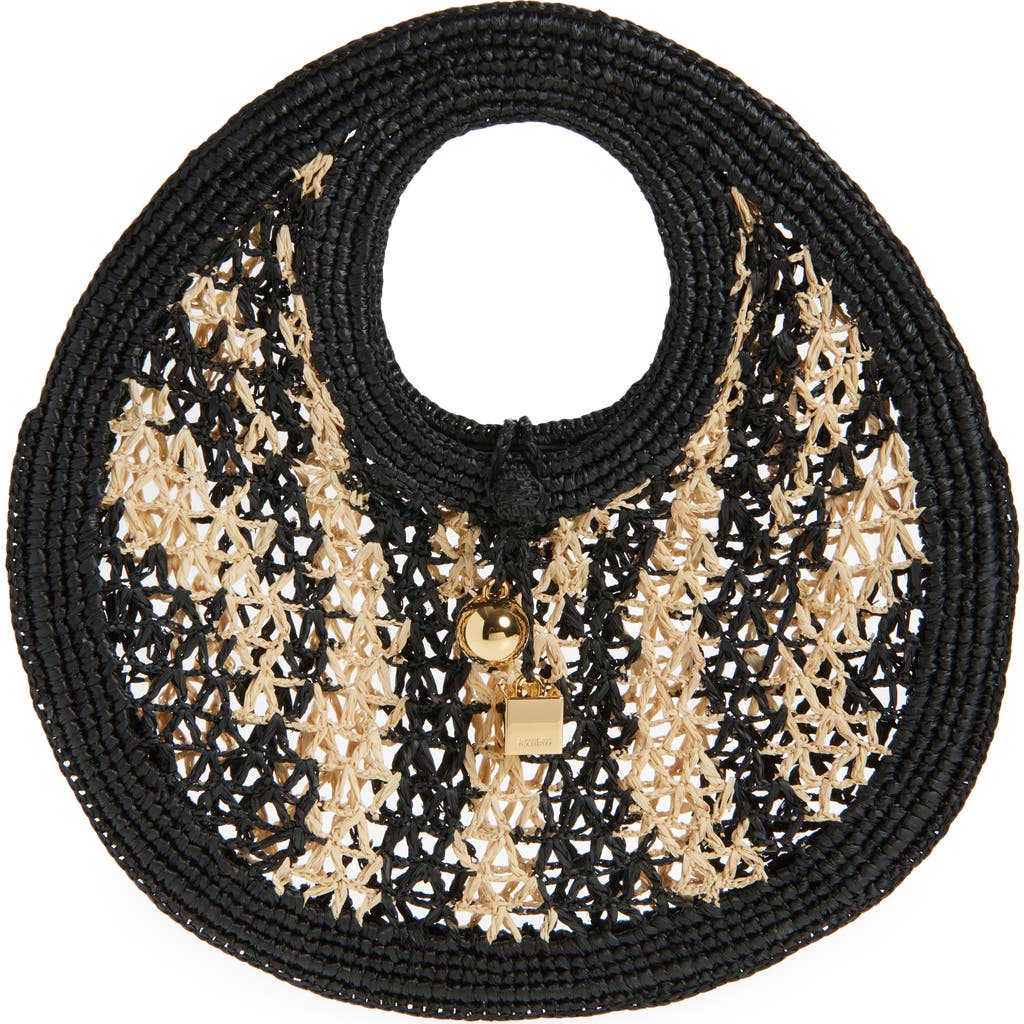Jacquemus Le Petit Round Spiaggia Raffia Tote Bag