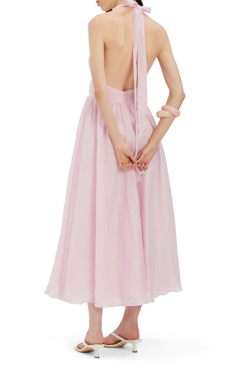 Bardot Dorota Halter Fit & Flare Midi Dress, Alternate, color, Bliss Pink