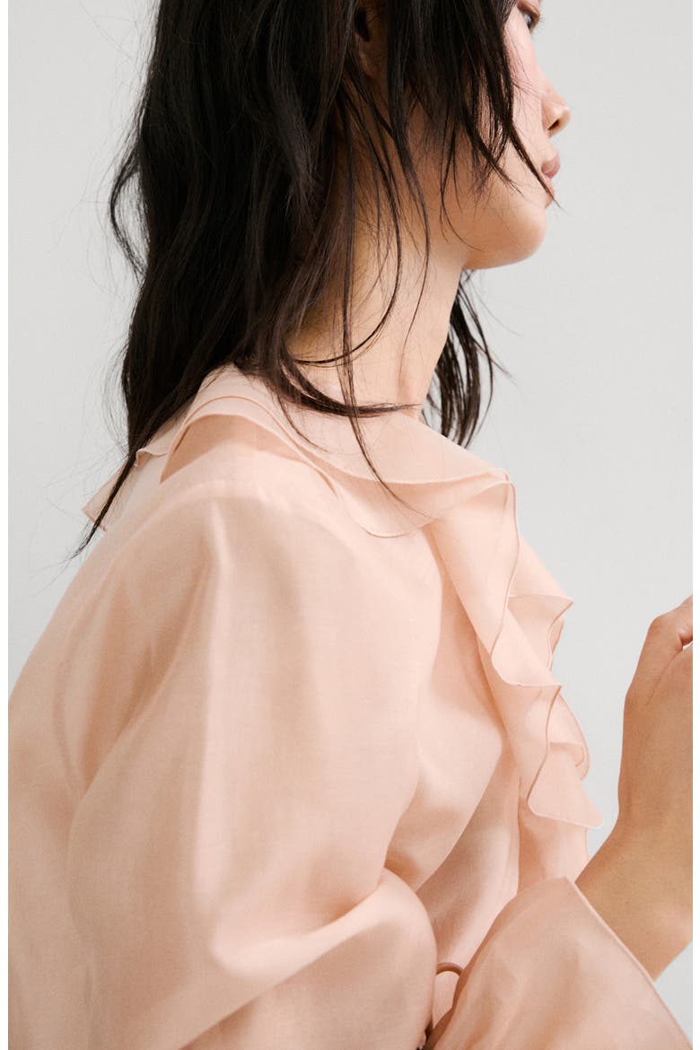 Ruffle Chiffon Top, Alternate, color, PASTEL PINK